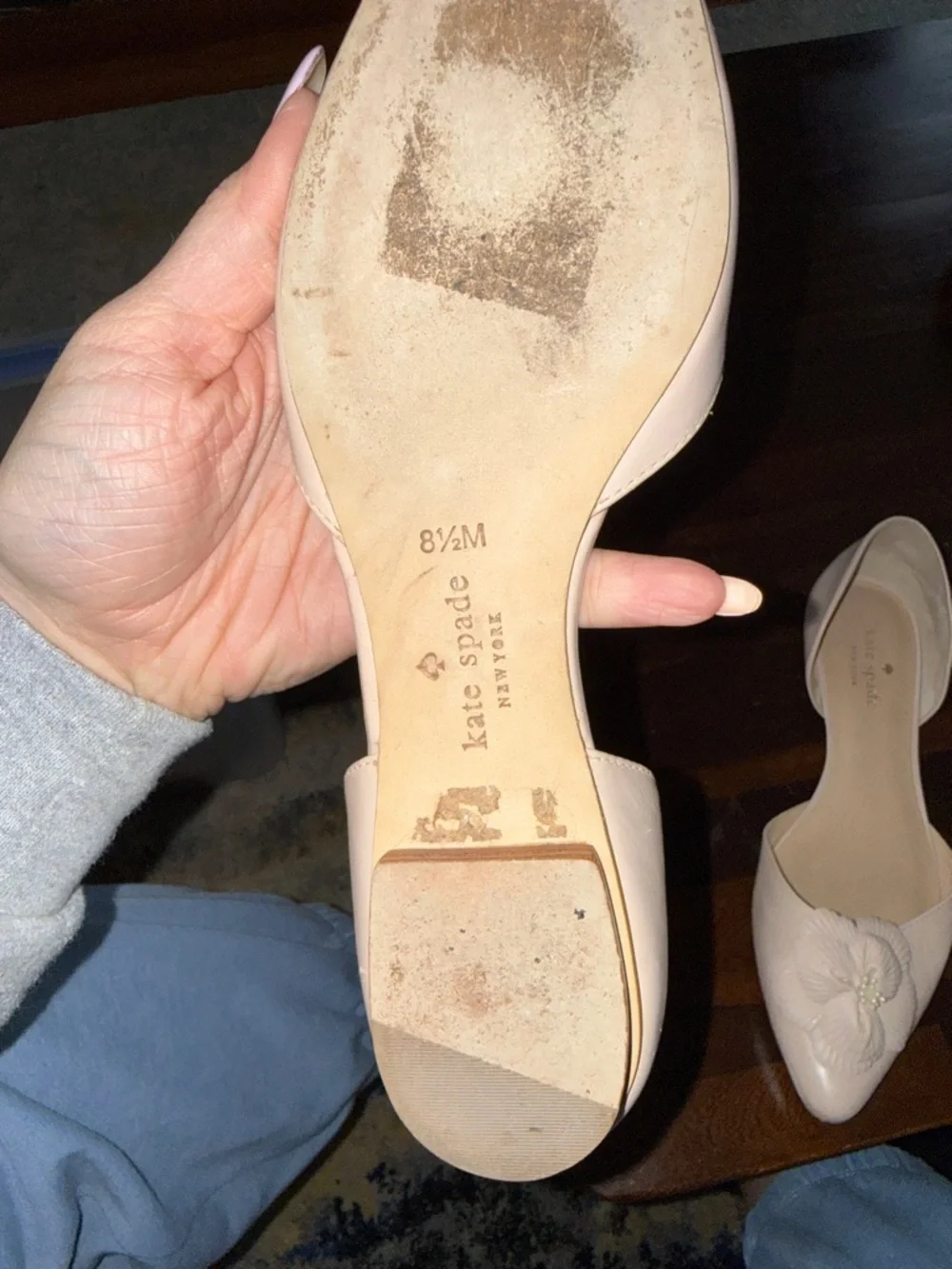 kate spade Blush Floral D'Orsay Pointed Flats - Picture 3 of 3